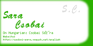 sara csobai business card